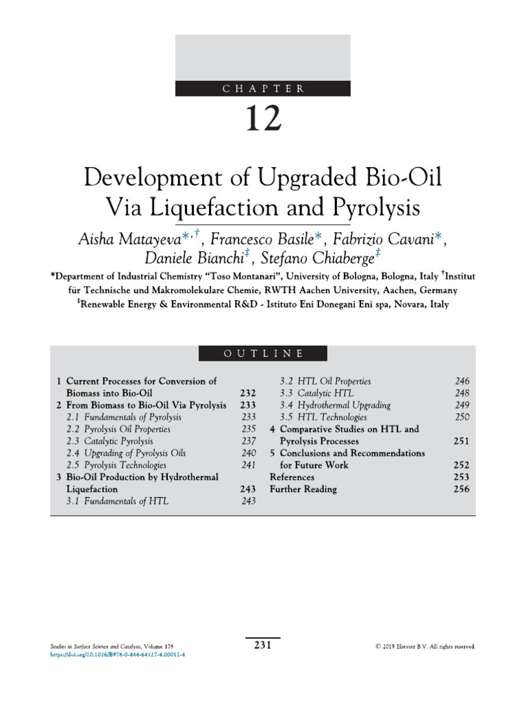 Development of Upgraded Bio-Oil Via Liquefaction and Pyrolysis | PDF ...