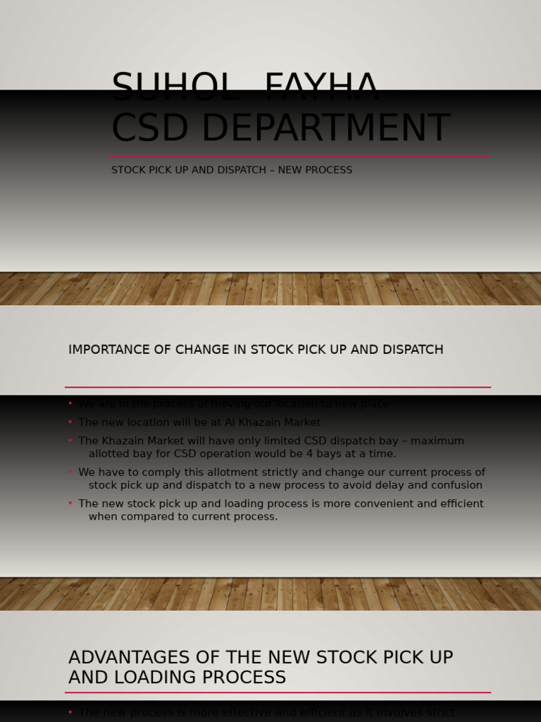 New Stock Dispatch Process Overview | PDF | Logistics | Service Industries