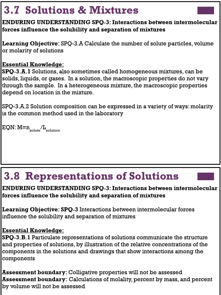 Notes #3 - Solutions | PDF | Chromatography | Solubility