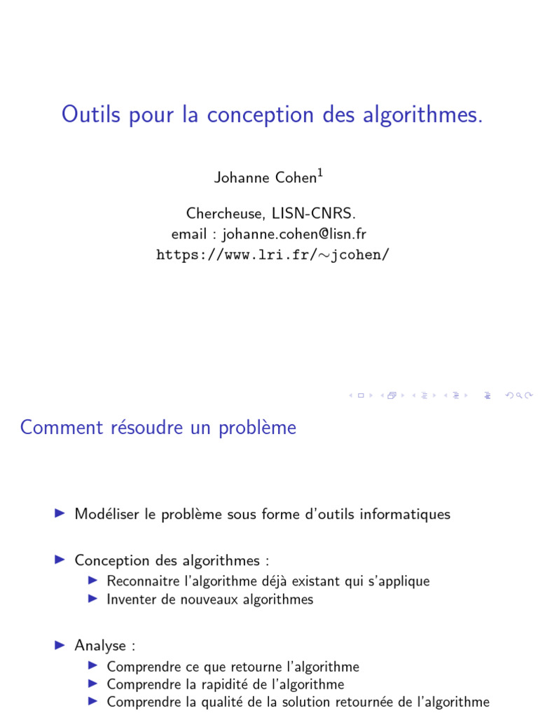 Outils et méthodes pour concevoir des algorithmes | PDF | Théorie des ...