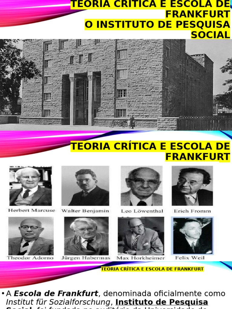 Teoria Crítica e Escola de Frankfurt | PDF | Escola de Frankfurt ...