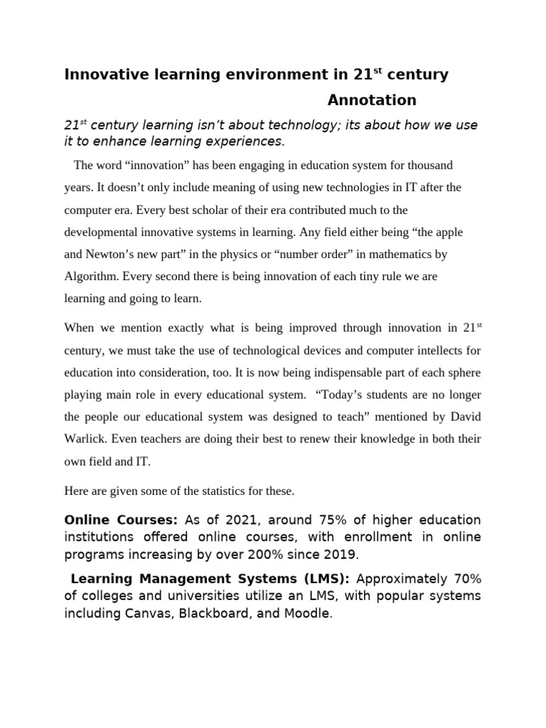 21st Century Innovative Learning Models | PDF | Educational Technology ...