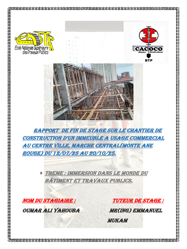 Rapport de stage en construction BTP | PDF | Fondation (construction ...
