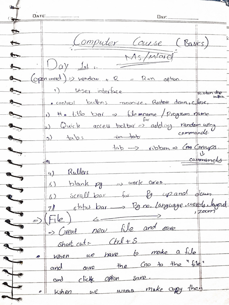 MS Word Notes File | PDF
