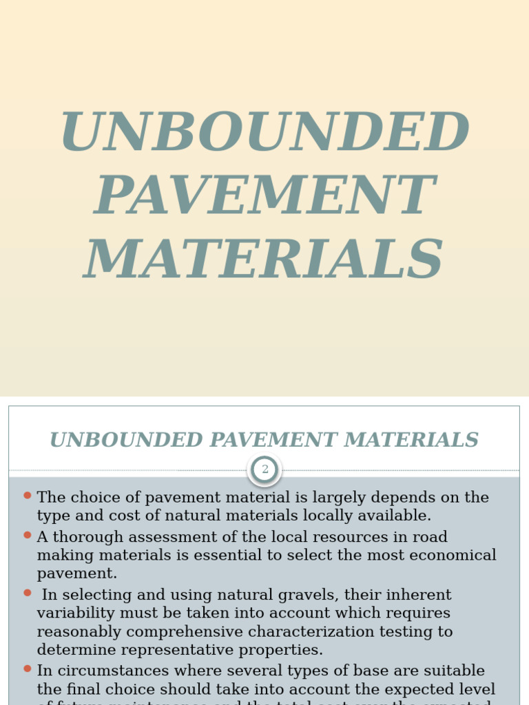 Unbounded Pavement Materials Guide | PDF | Road Surface | Construction ...