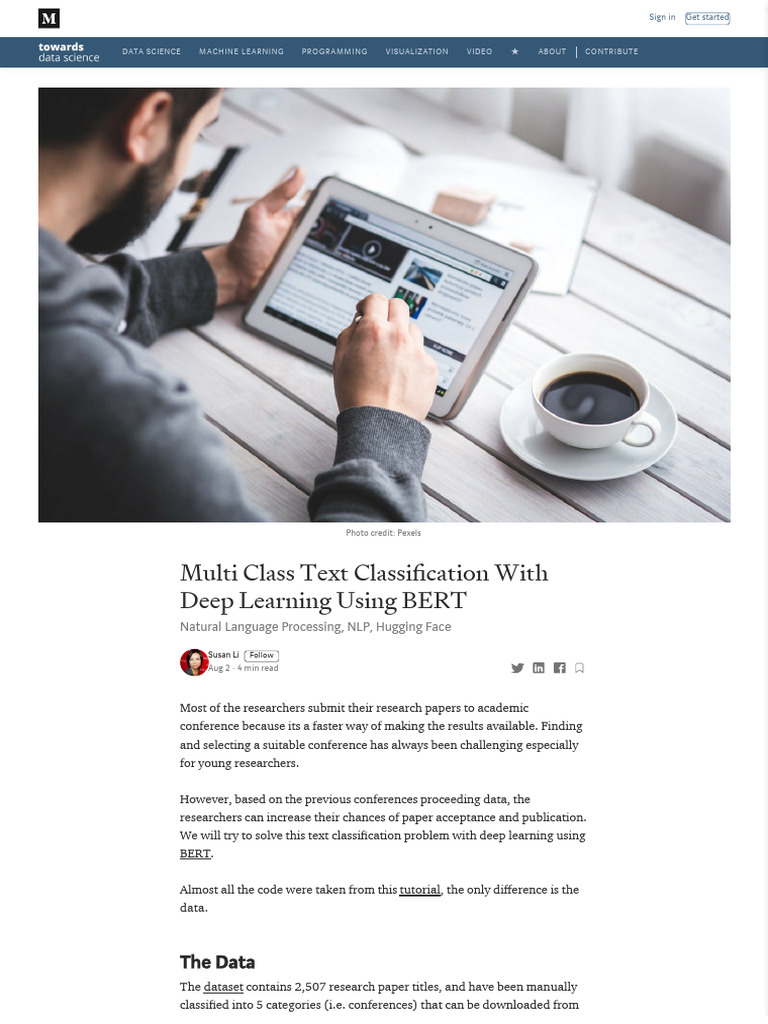BERT for Multi-Class Text Classification | PDF | Information Science ...