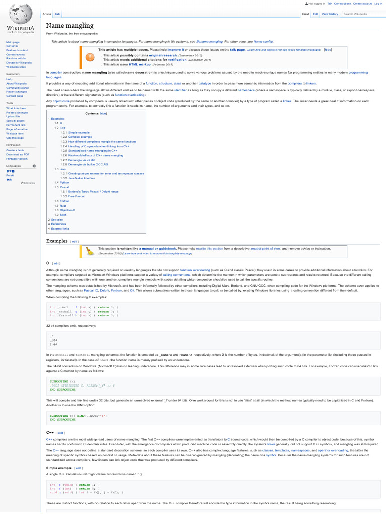 Understanding Name Mangling in Programming | PDF | Object Oriented ...