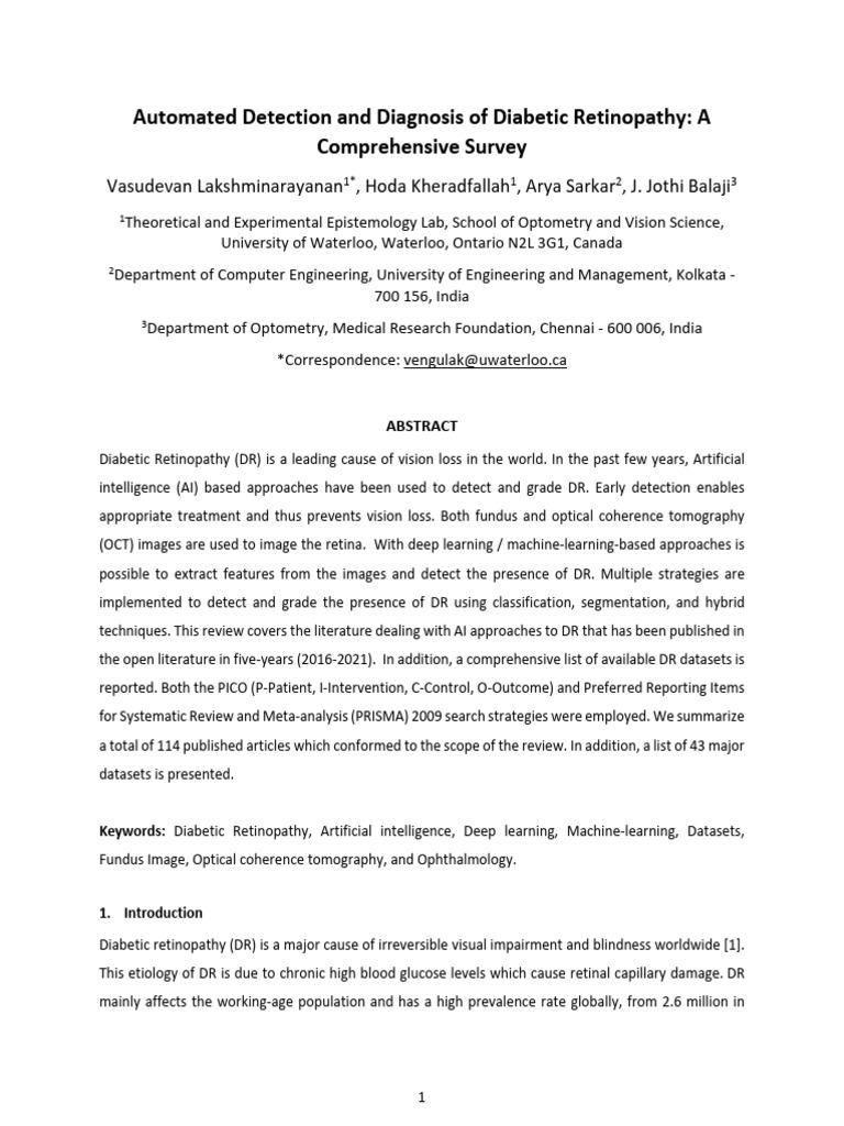 AI in Diabetic Retinopathy Detection | PDF | Machine Learning