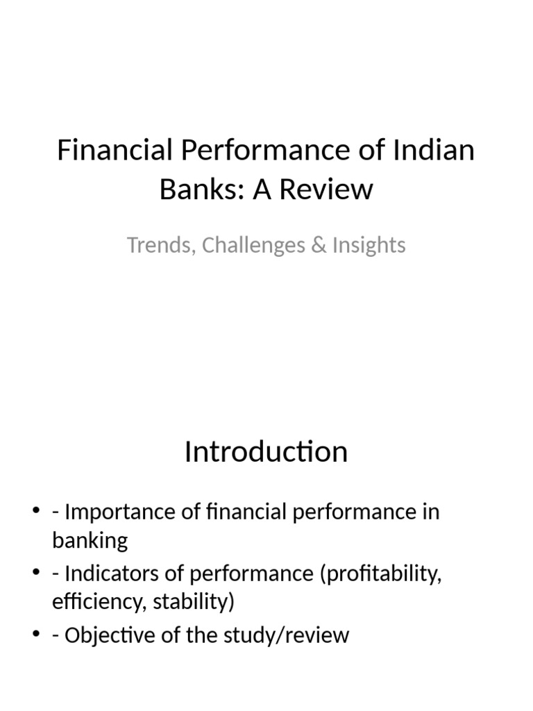 Indian Banks' Financial Performance Review | PDF