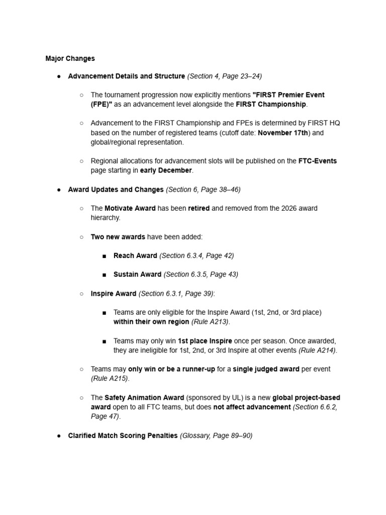 FTC DECODE Major, Robot, Minor Changes - PDF (Feito Pelo Brogan M ...