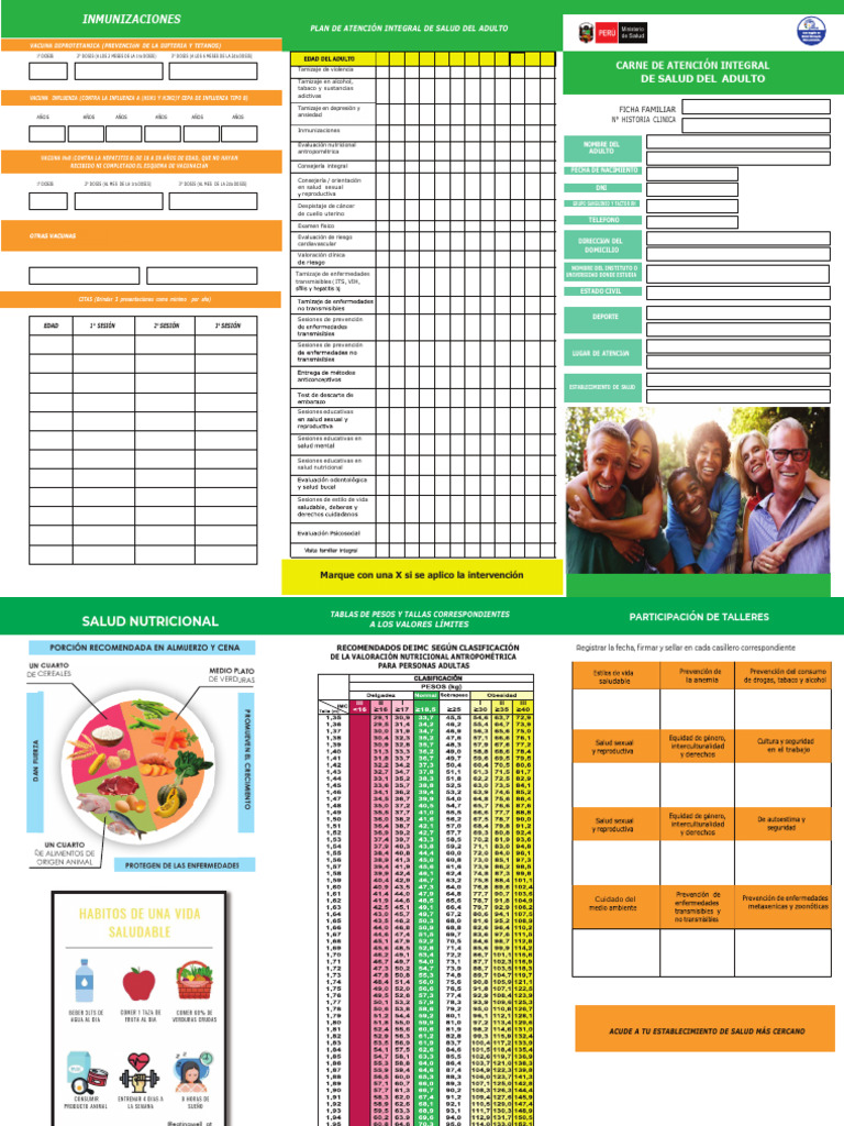 Carnet de Atencion Integral de Salud Del Adulto | PDF | Influenza ...