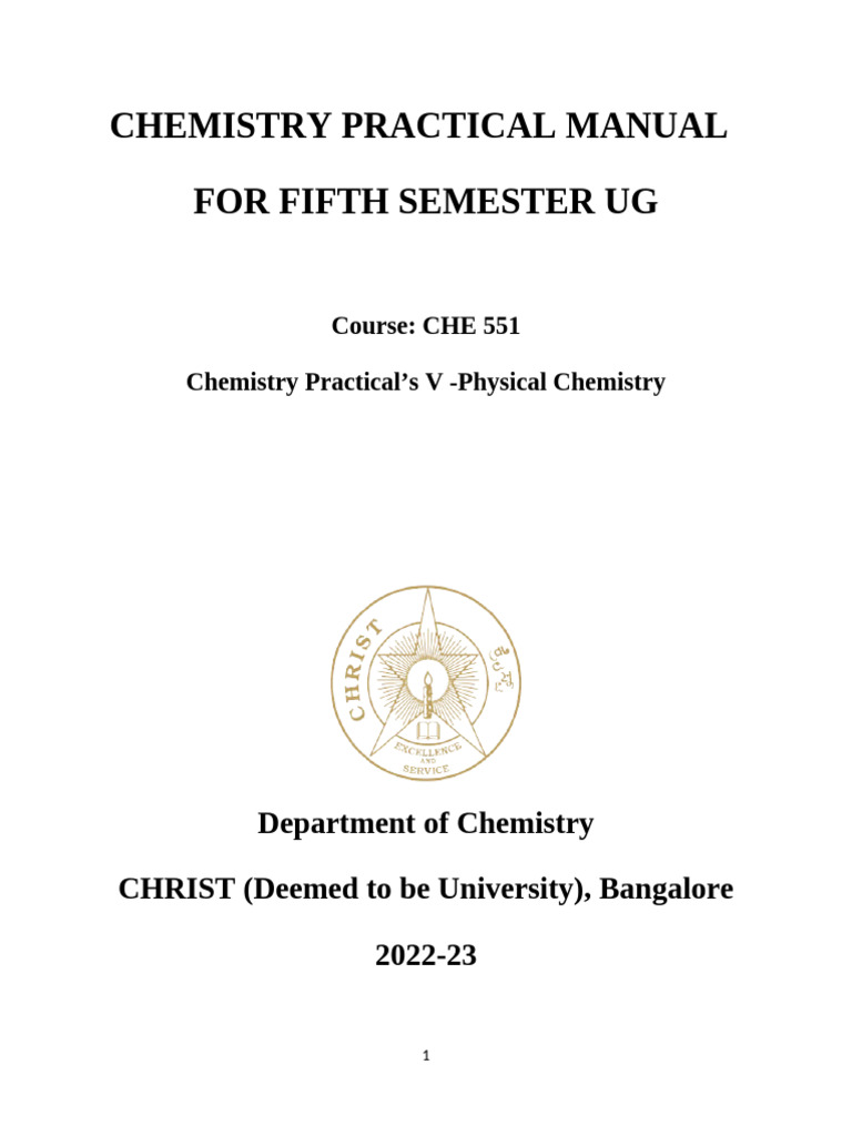 CHE551 Practical Manual 2024-25 | PDF | Buffer Solution | Titration