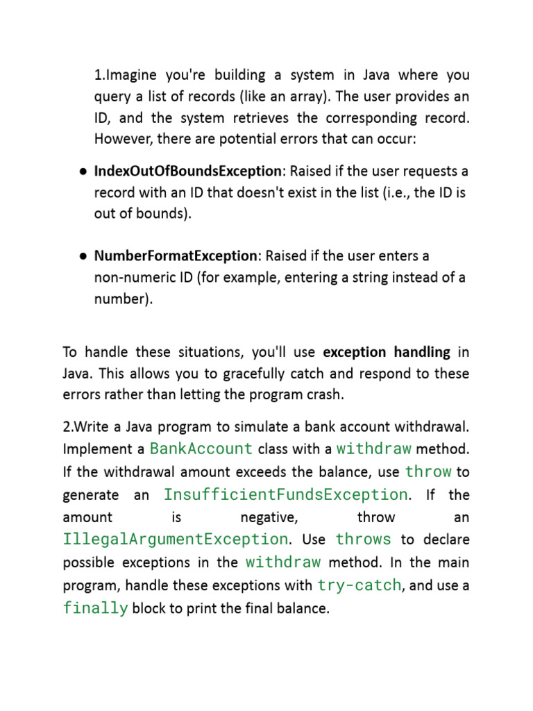 Exception Handling in Java and Python | PDF | Software Development ...