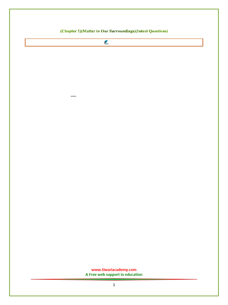 9th Science Full Notes-1 | PDF | Matter | Gases