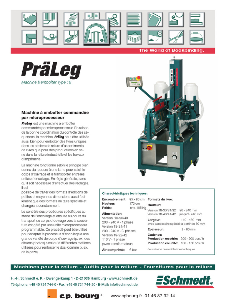 Machine à emboîter PräLeg Type 18 | PDF