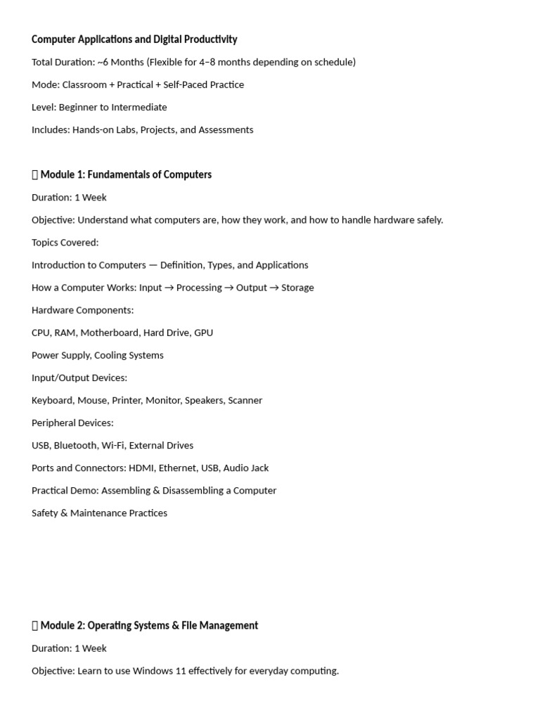 Computer Applications and Digital Productivity | PDF | Microsoft Excel ...