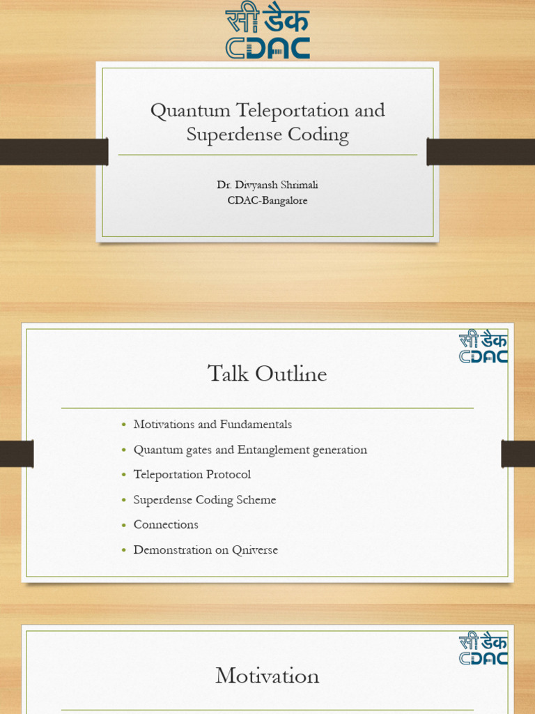 Quantum Teleportation & Superdense Coding | PDF | Theoretical Physics ...