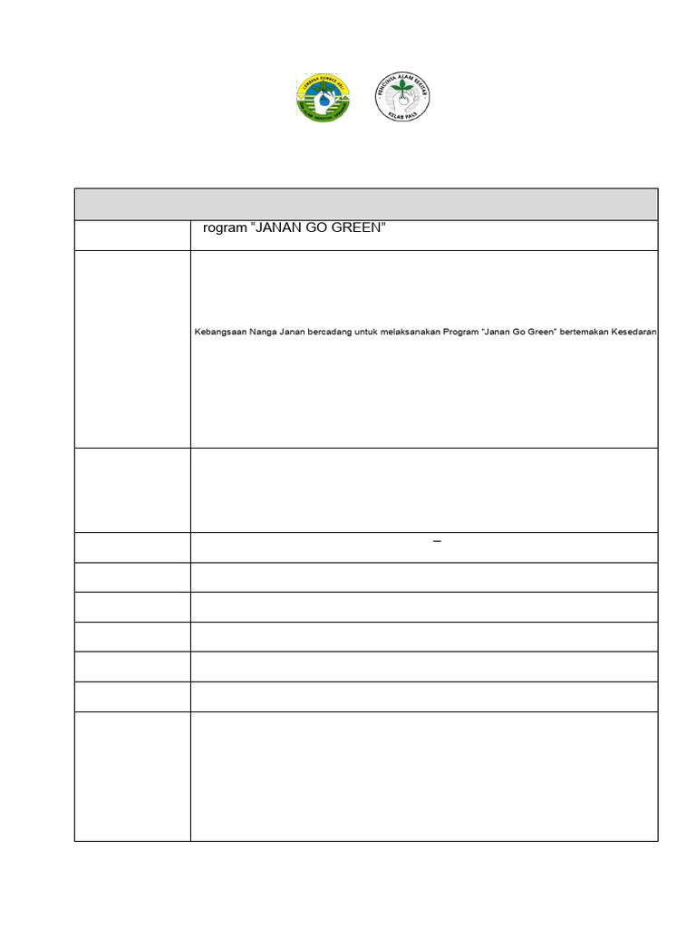 Borang B - Cadangan Aktiviti | PDF