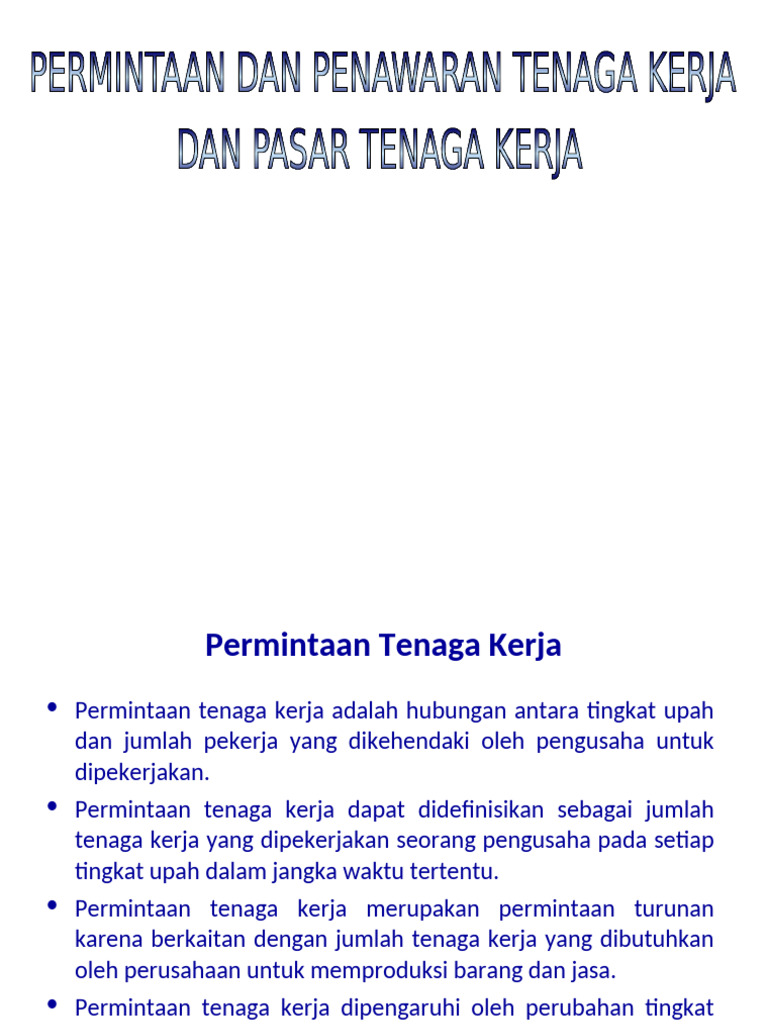 Permintaan dan Penawaran Tenaga Kerja | PDF
