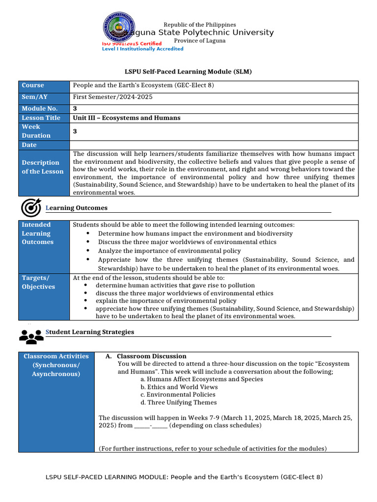 Human Impact on Ecosystems Module | PDF | Water Pollution | Surface Runoff