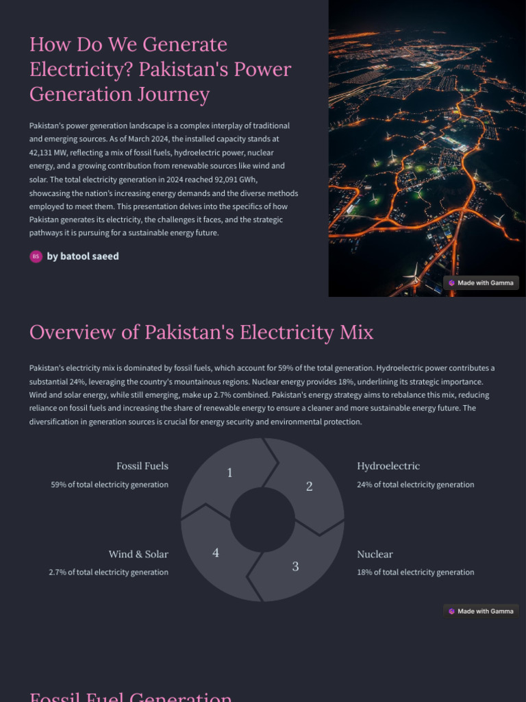 Pakistan's Power Generation Overview | PDF | Electricity Generation ...