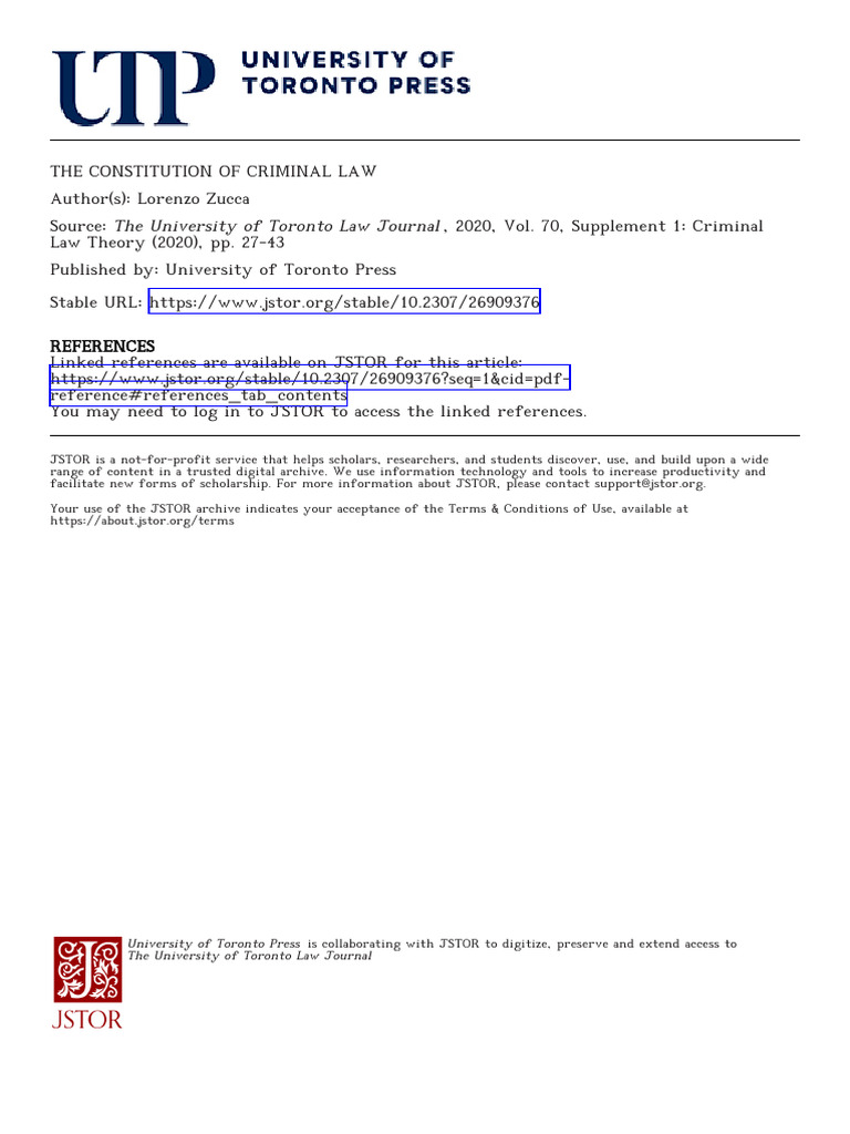 Constitutional Framework of Criminal Law | PDF | Crimes | Crime & Violence