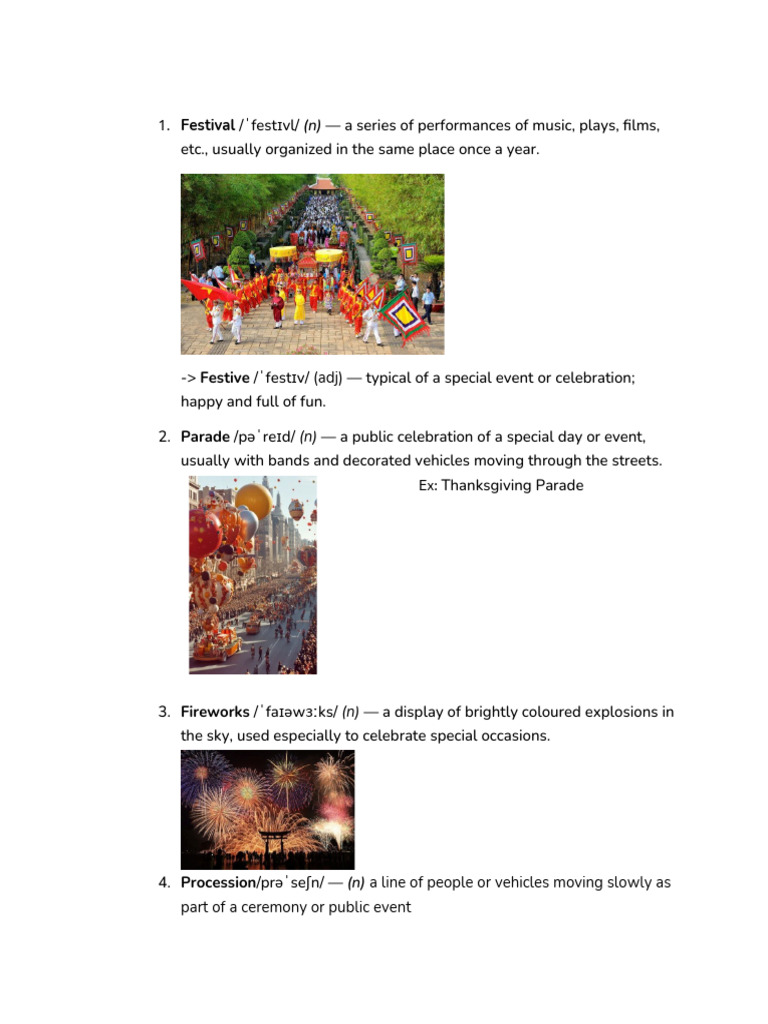 Festival Terms and Definitions Guide | PDF