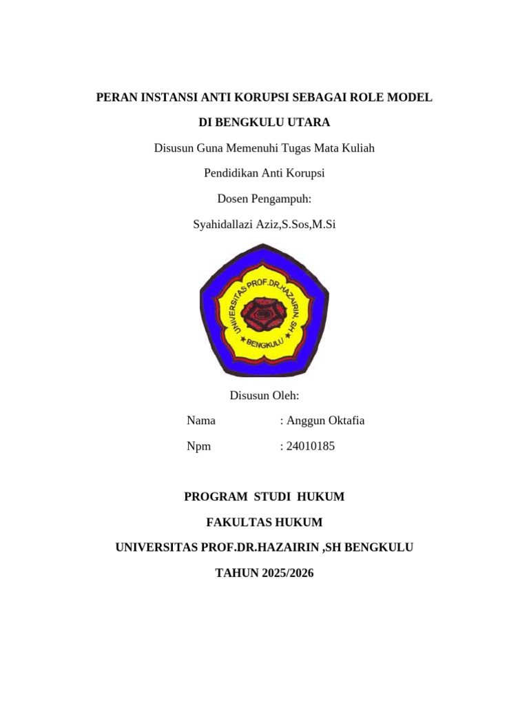 PERAN INSTANSI ANTI KORUPSI SEBAGAI ROLE MODEL | PDF