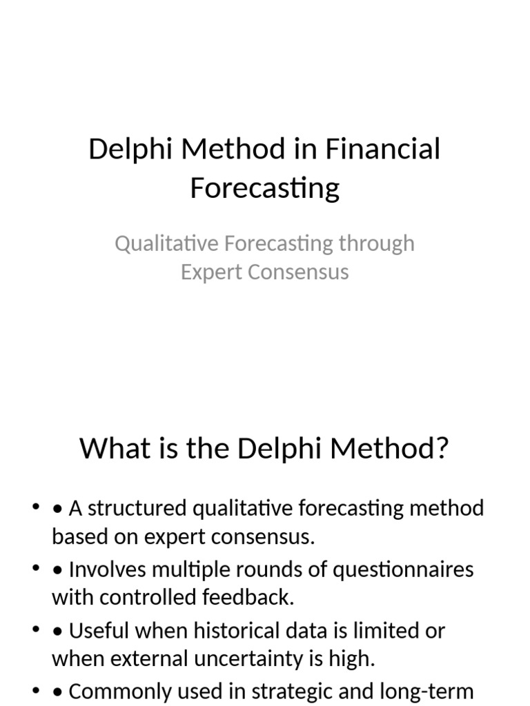 Delphi Method in Financial Forecasting | PDF