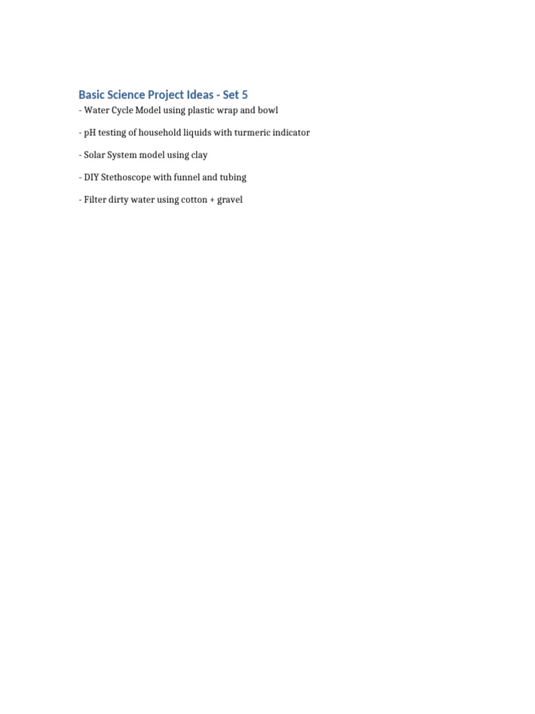 Engaging Basic Science Projects Set 5 | PDF