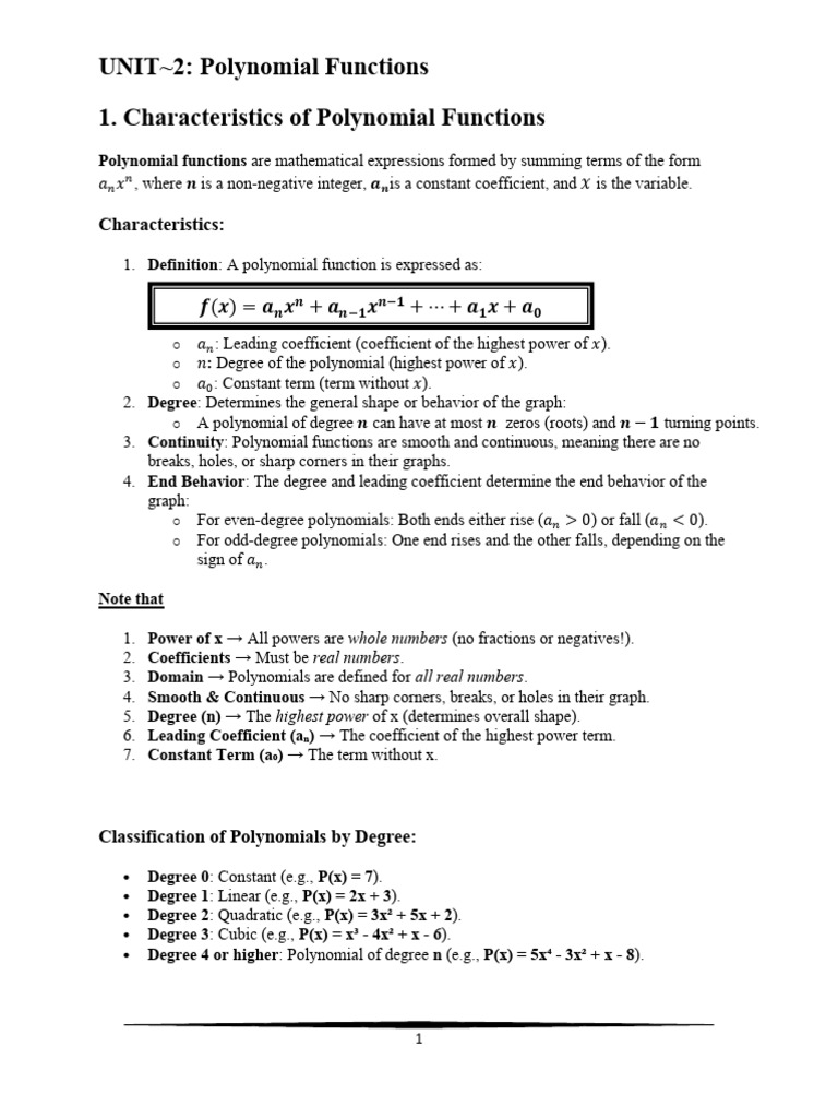 Understanding Polynomial Functions | PDF | Polynomial | Mathematics Of ...