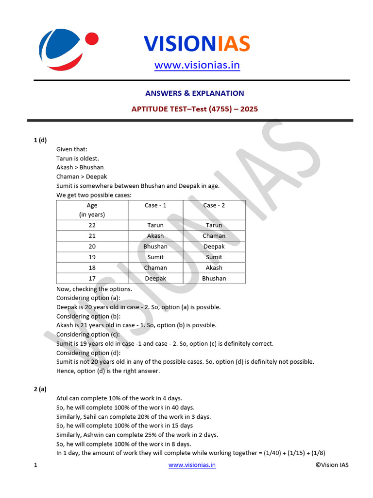 Aptitude Test Answers & Explanations 2025 | PDF | Genetic Engineering ...