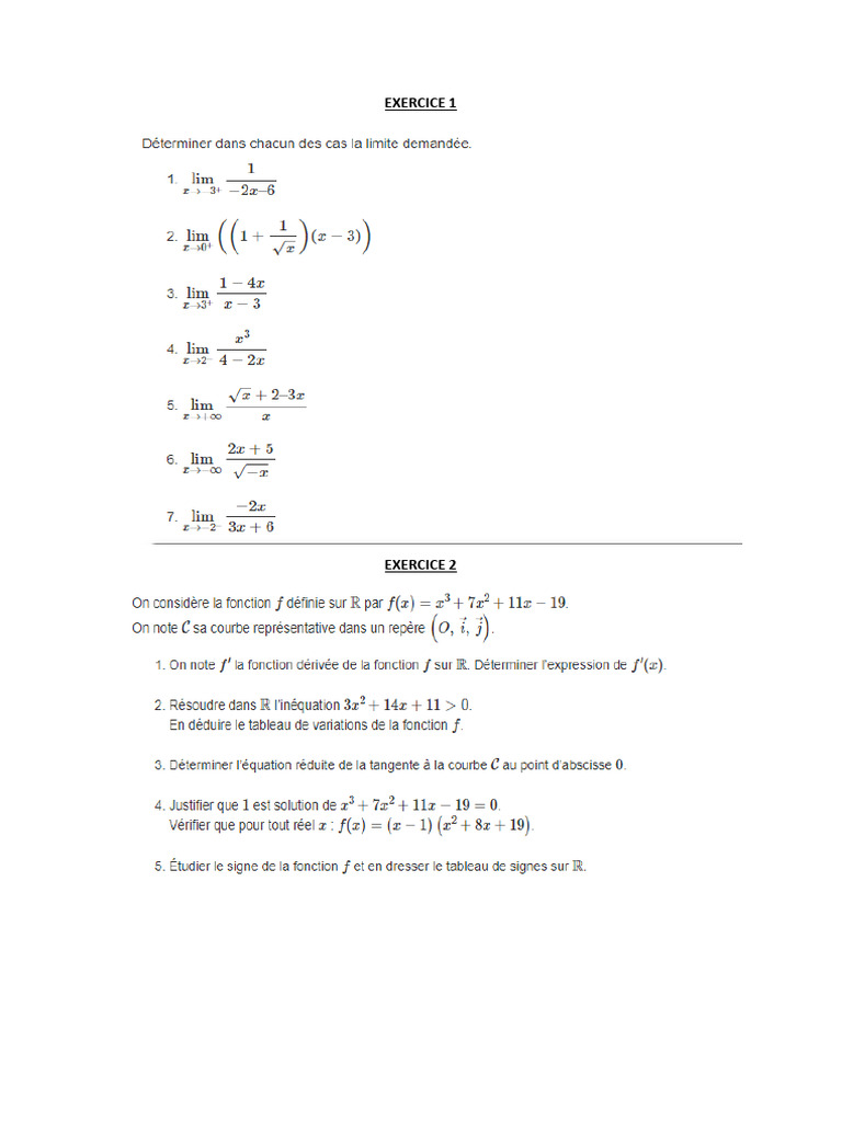 Exercice 1 | PDF