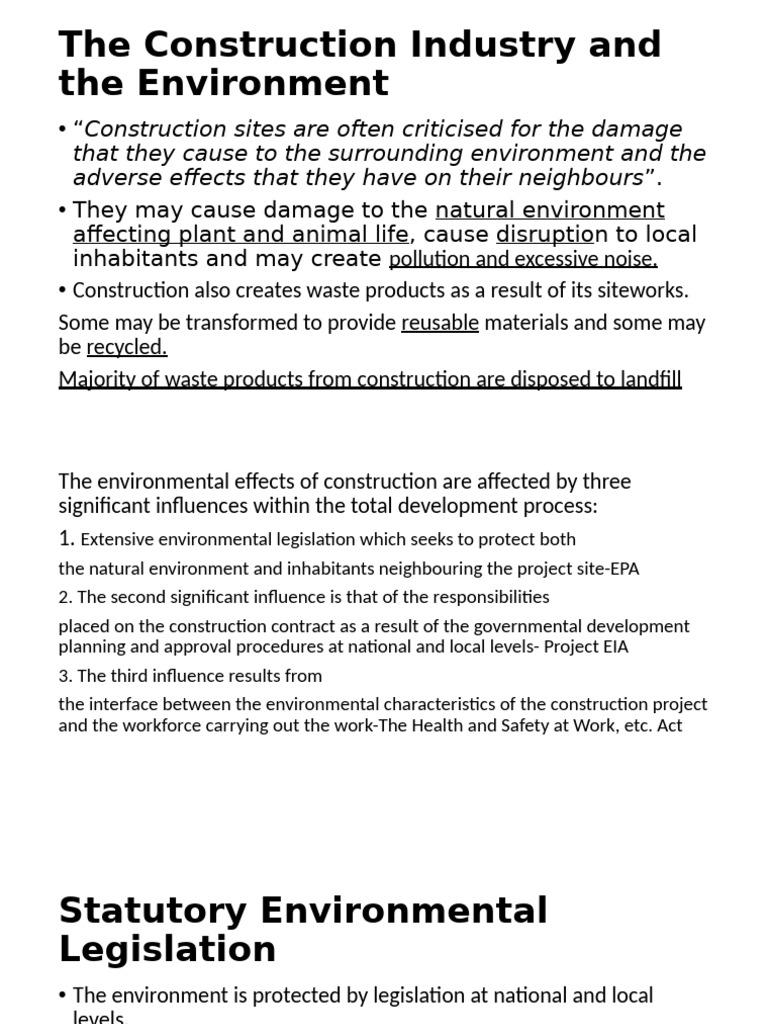 Environmental Impact of Construction | PDF | Environmental Impact ...