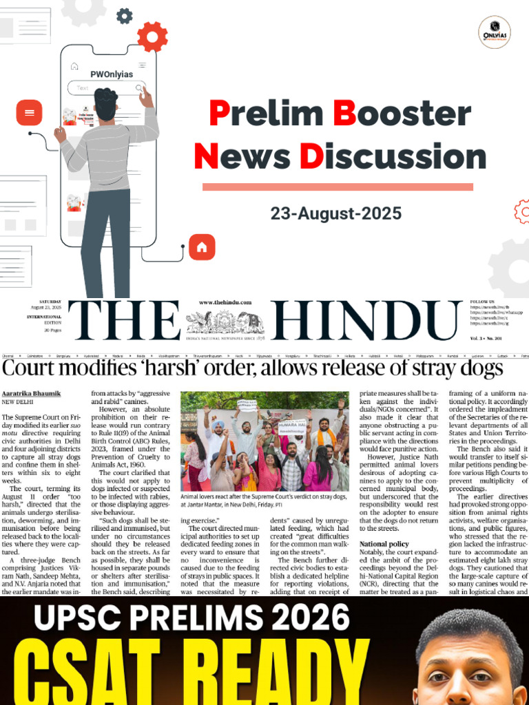 Daily Current Affairs 23rd August 2025 Class Notes | PDF | Politics Of ...