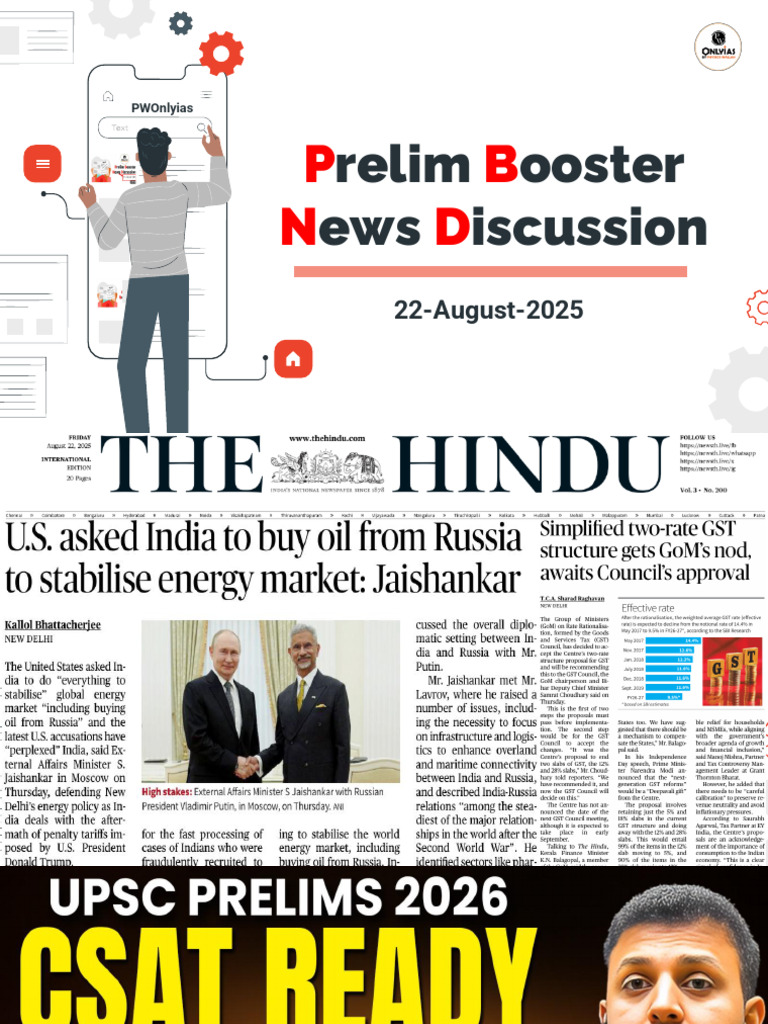 Daily Current Affairs 22nd August 2025 Class Notes | PDF