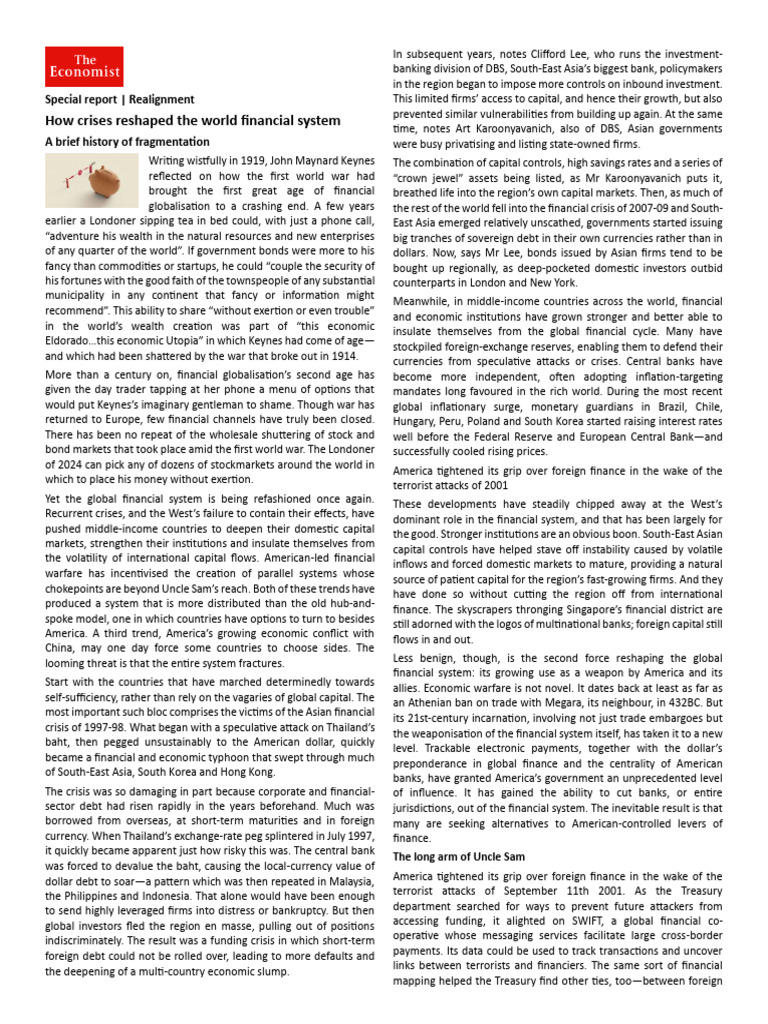 Crises Reshaping Global Finance System | PDF | Global Financial System ...