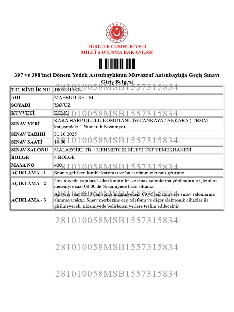Personeltemin MSB Gov TR | PDF