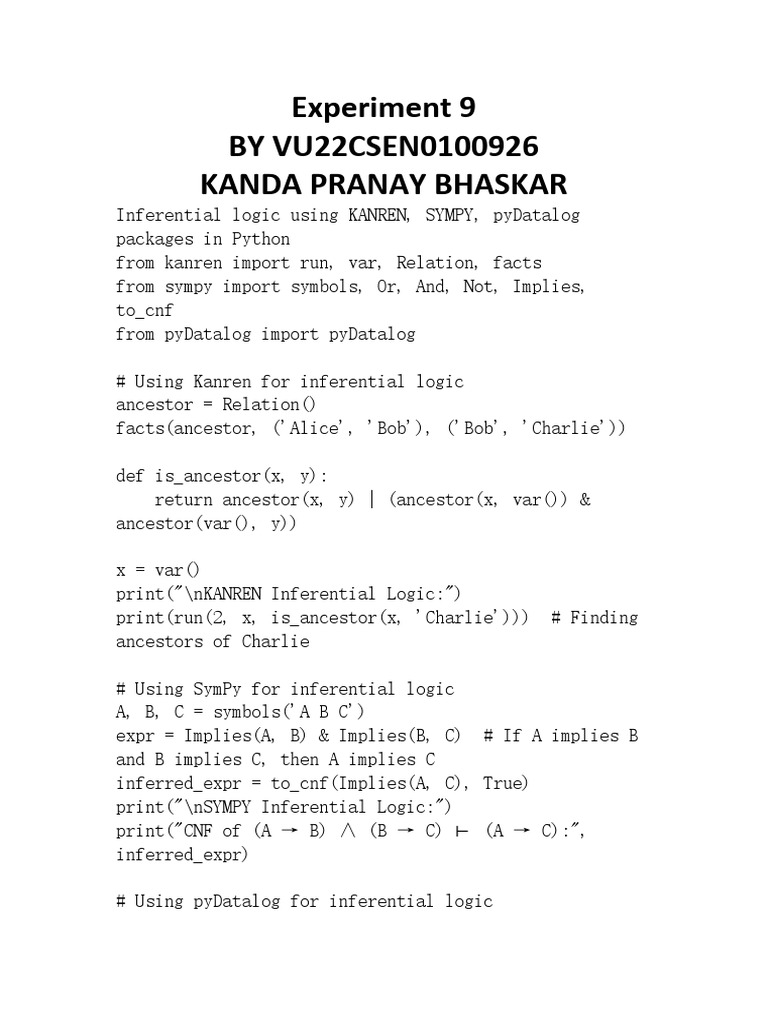 Experiment 9 | PDF