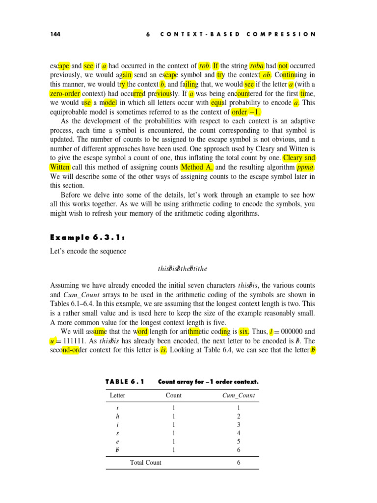 Context-Based Compression Techniques | PDF | Data Compression ...