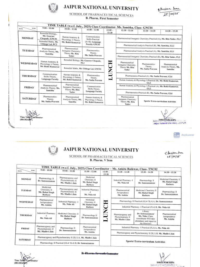Timetable Effective From 25th October | PDF