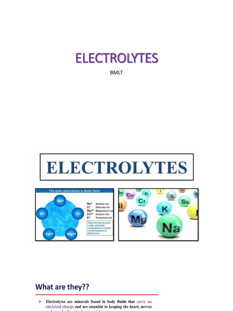 Electrolytes BMLT PDF