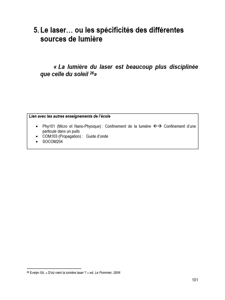 Spécificités des lasers et leur fonctionnement | PDF | Laser | Diode ...