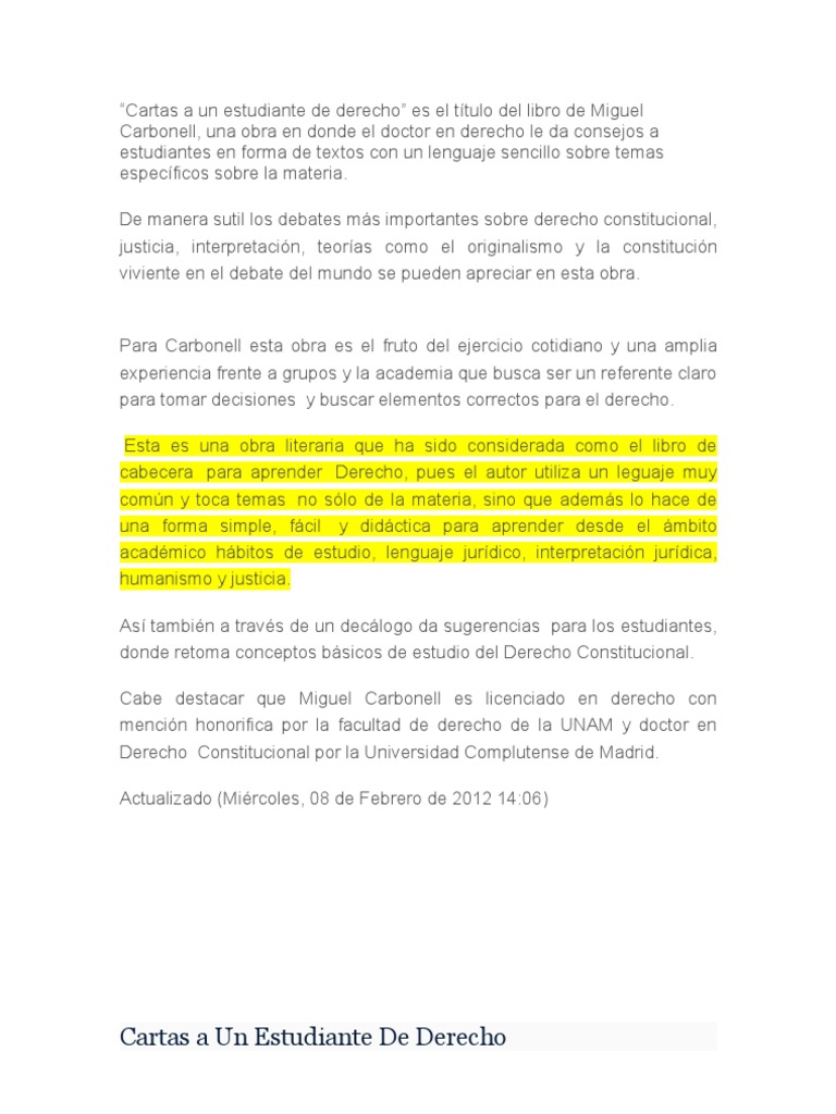 Cartas A Un Estudiante de Derecho Tecnología e ingeniería Justicia