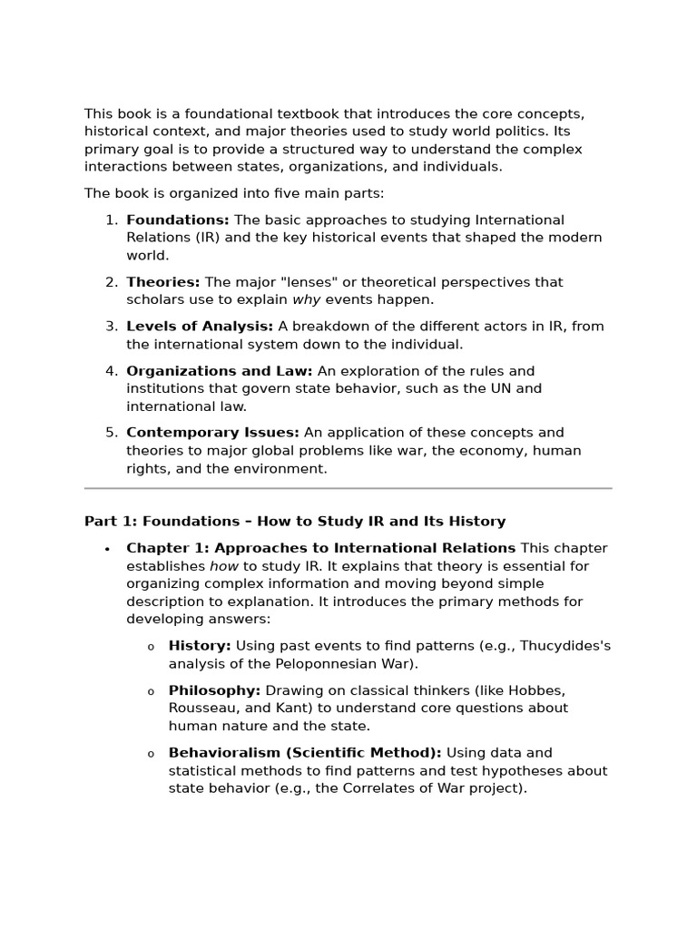 Introduction to International Relations | PDF | Global Politics ...