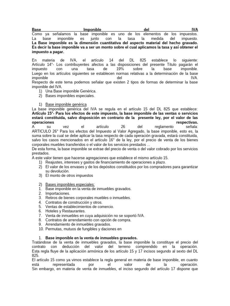 Base Imponible del IVA: Definición y Tipos | PDF | Impuestos | Factura