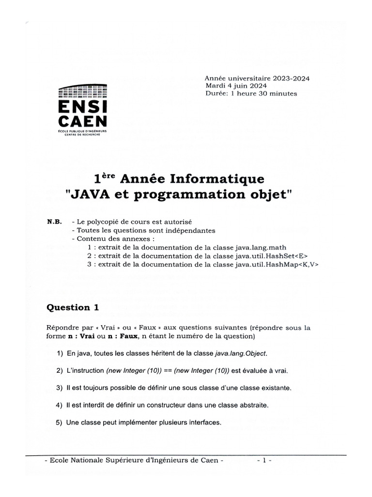 Java 2023 24 | PDF