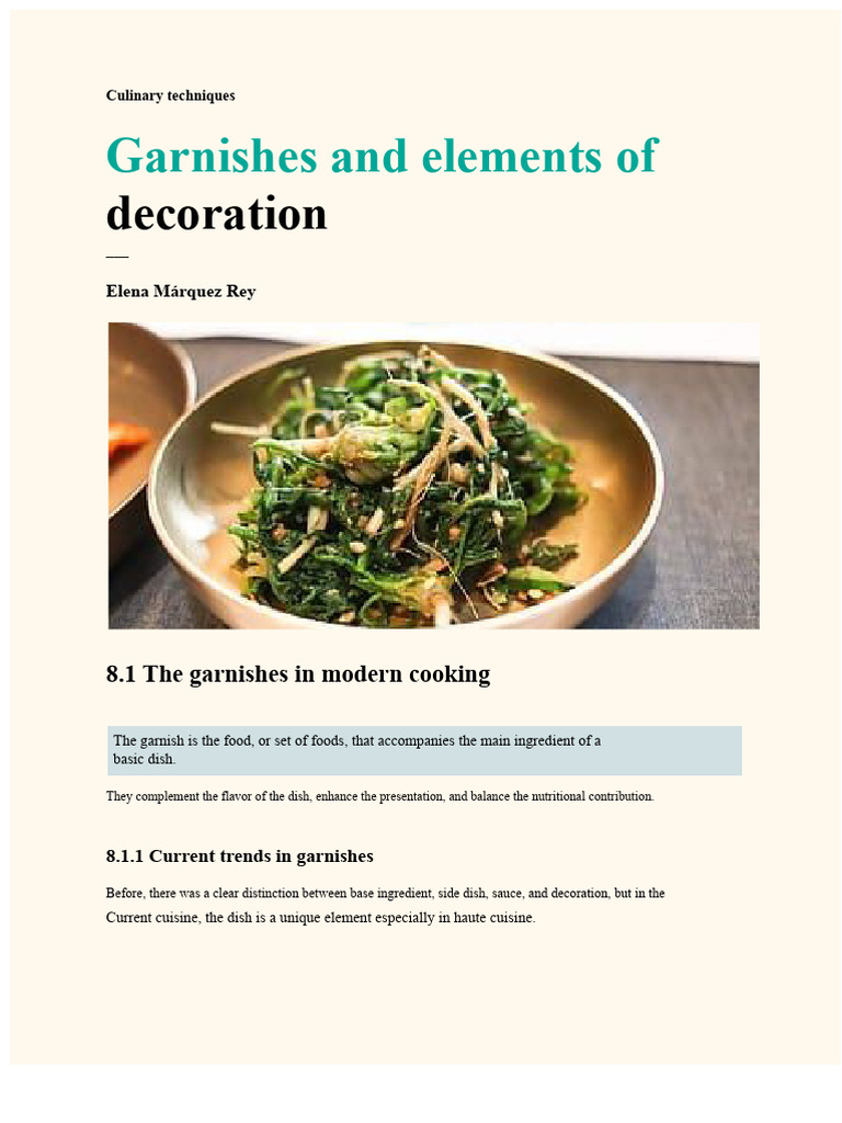 Modern Garnishing Techniques in Cooking | PDF | Pasta | Zucchini