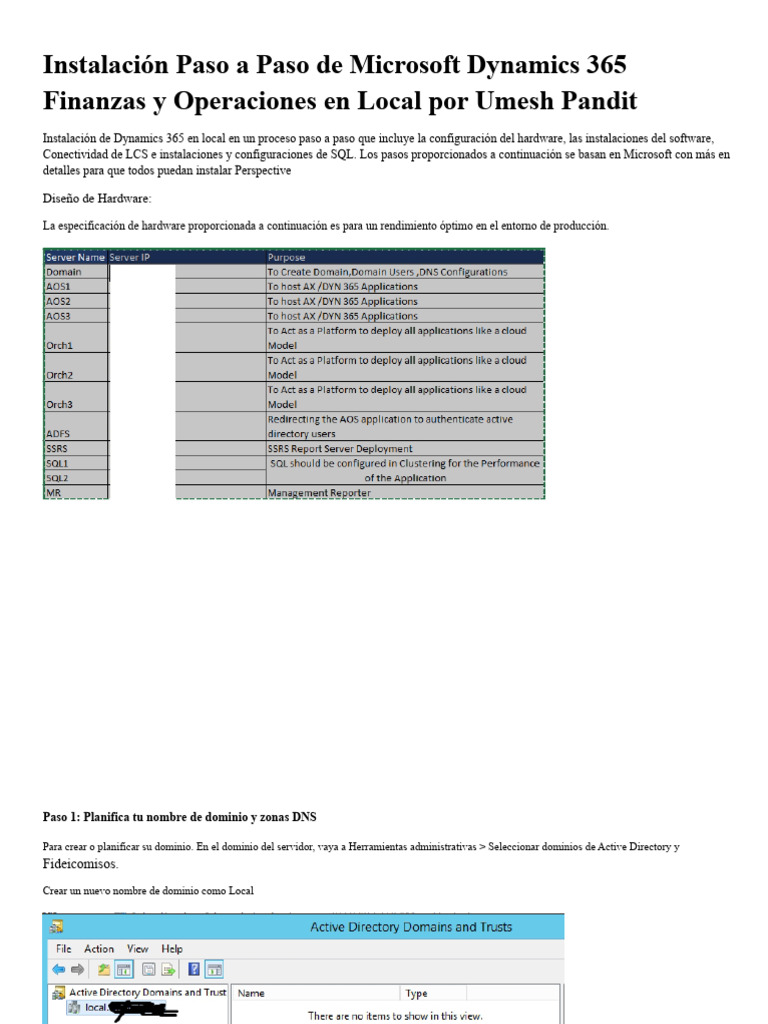 Guía de Instalación Dynamics 365 Local | PDF | Servidor SQL de ...