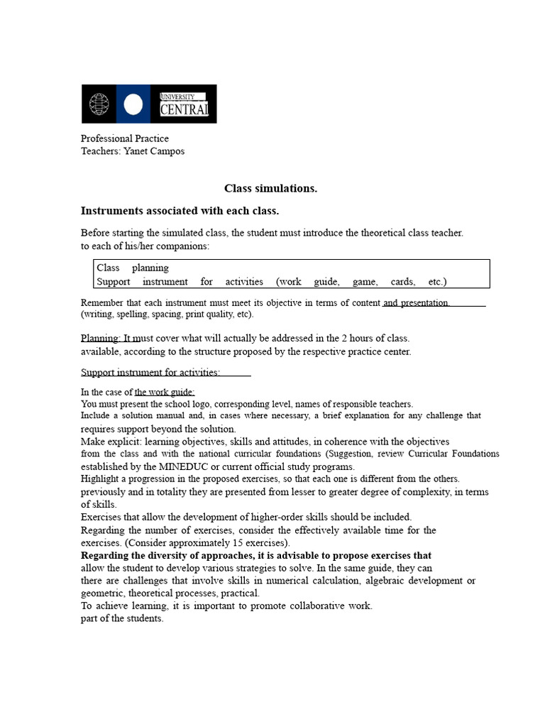 Class Simulation Planning Guide | PDF | Learning | Motivational